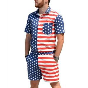 Zesties‎ Male Romper America! Size Large Flag Jumper 4th of July Patriotic NEW
